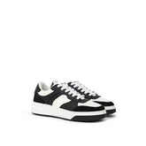 Dsquared² Black And White Leather Athletic Sneakers